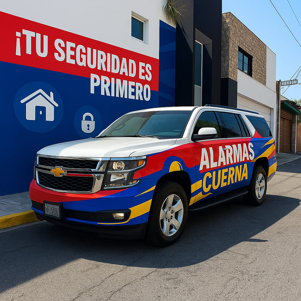 Vehículo rotulado de Alarmas Cuernavaca